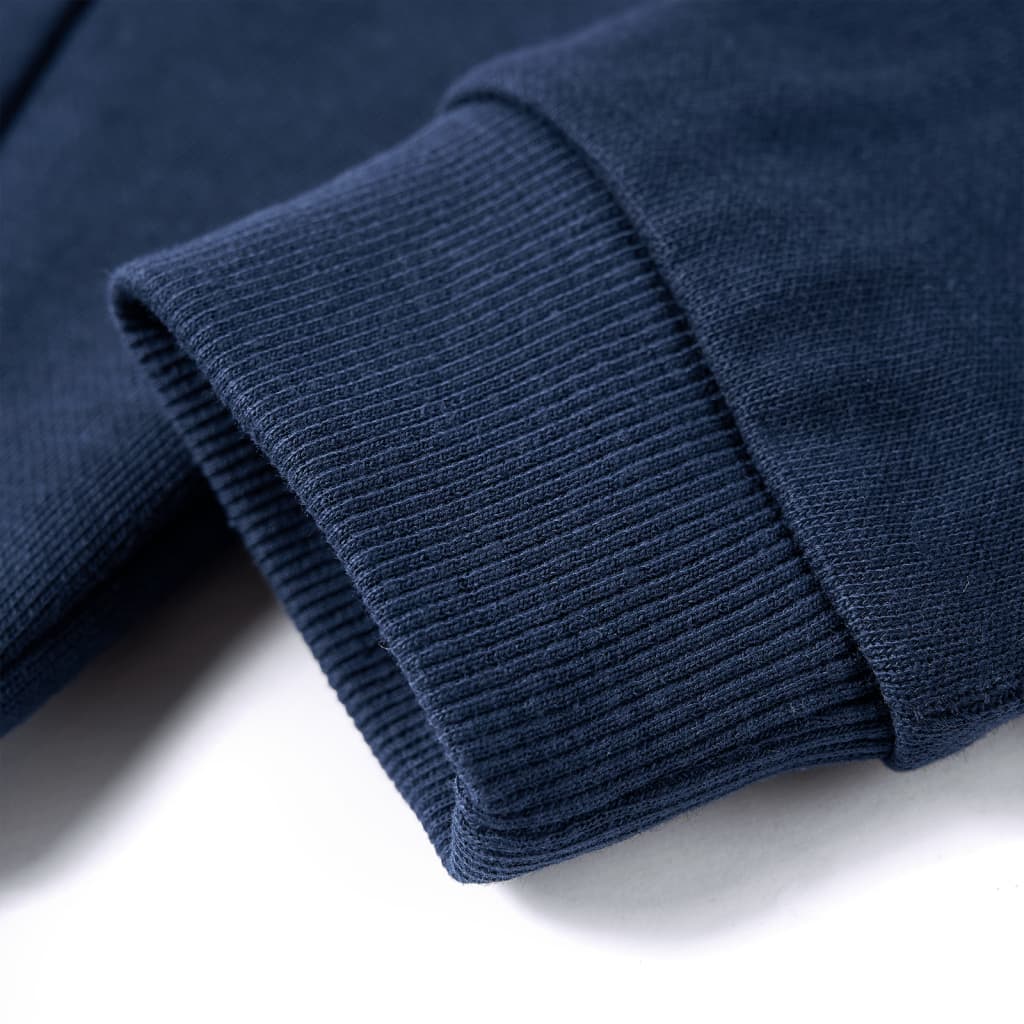 Kindertrui met capuchon 128 gemêleerd marineblauw en oranje is nu te koop bij PeponiXL, paradijselijk wonen!