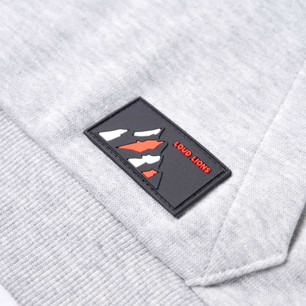 Kindertrui met capuchon 92 gemêleerd grijs en oranje is nu te koop bij PeponiXL, paradijselijk wonen!