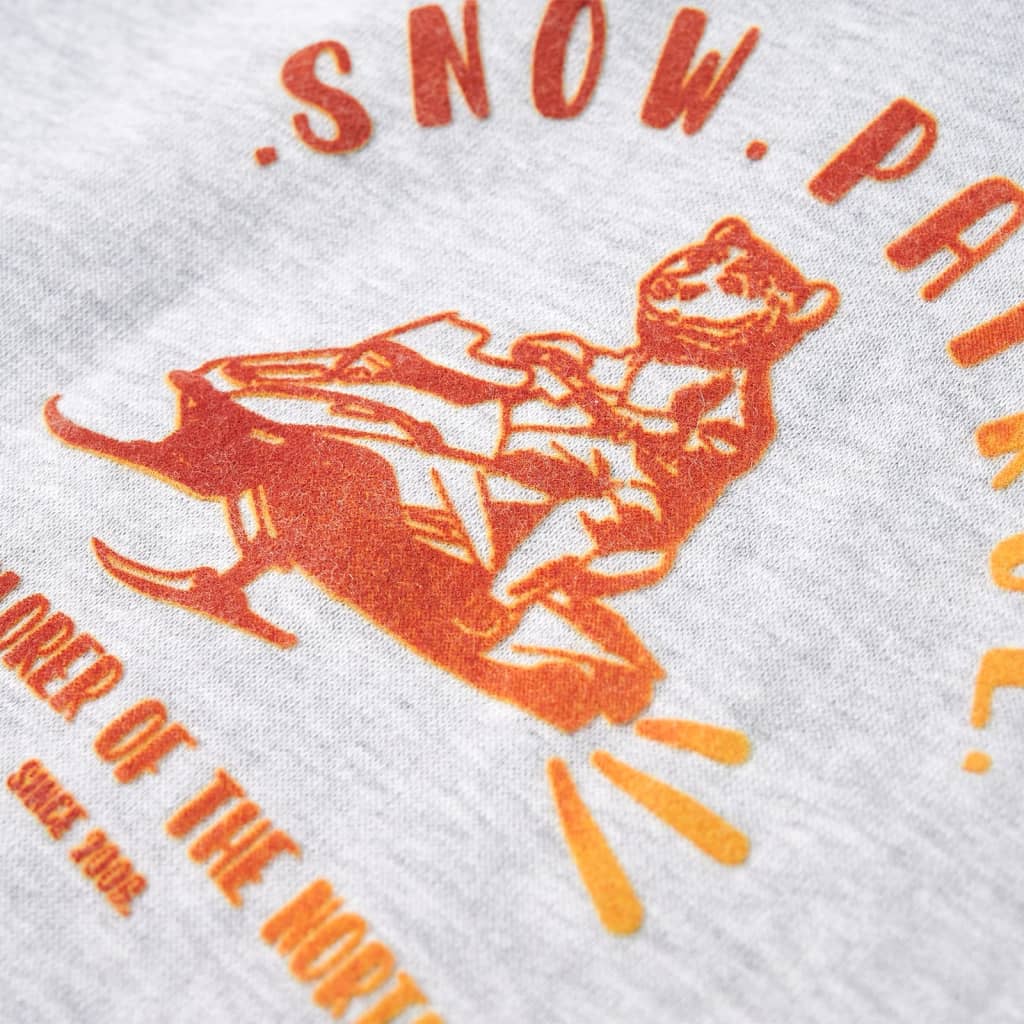 Kindertrui met capuchon 128 gemêleerd grijs en oranje is nu te koop bij PeponiXL, paradijselijk wonen!