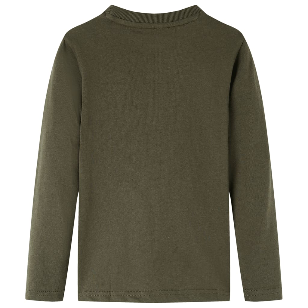 Kindershirt met lange mouwen 116 kakikleurig is nu te koop bij PeponiXL, paradijselijk wonen!