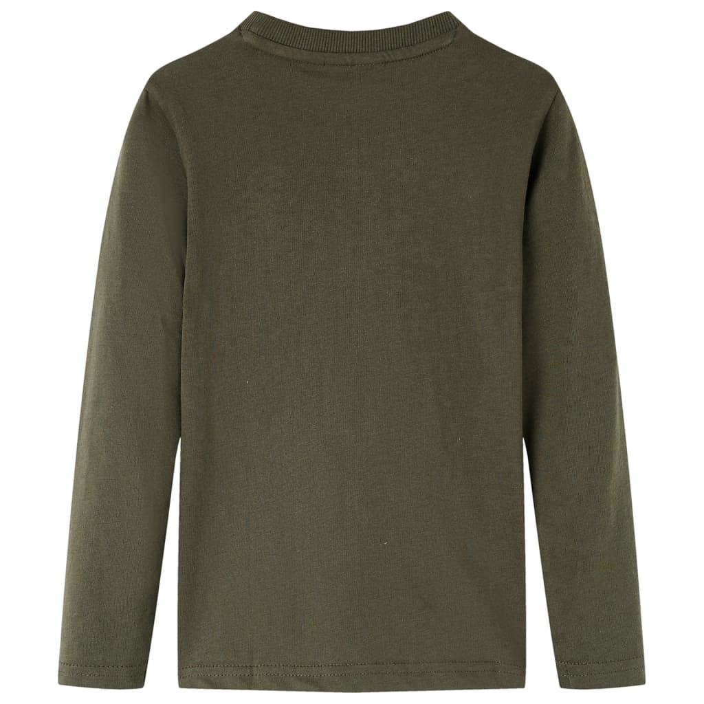 Kindershirt met lange mouwen 128 kakikleurig is nu te koop bij PeponiXL, paradijselijk wonen!