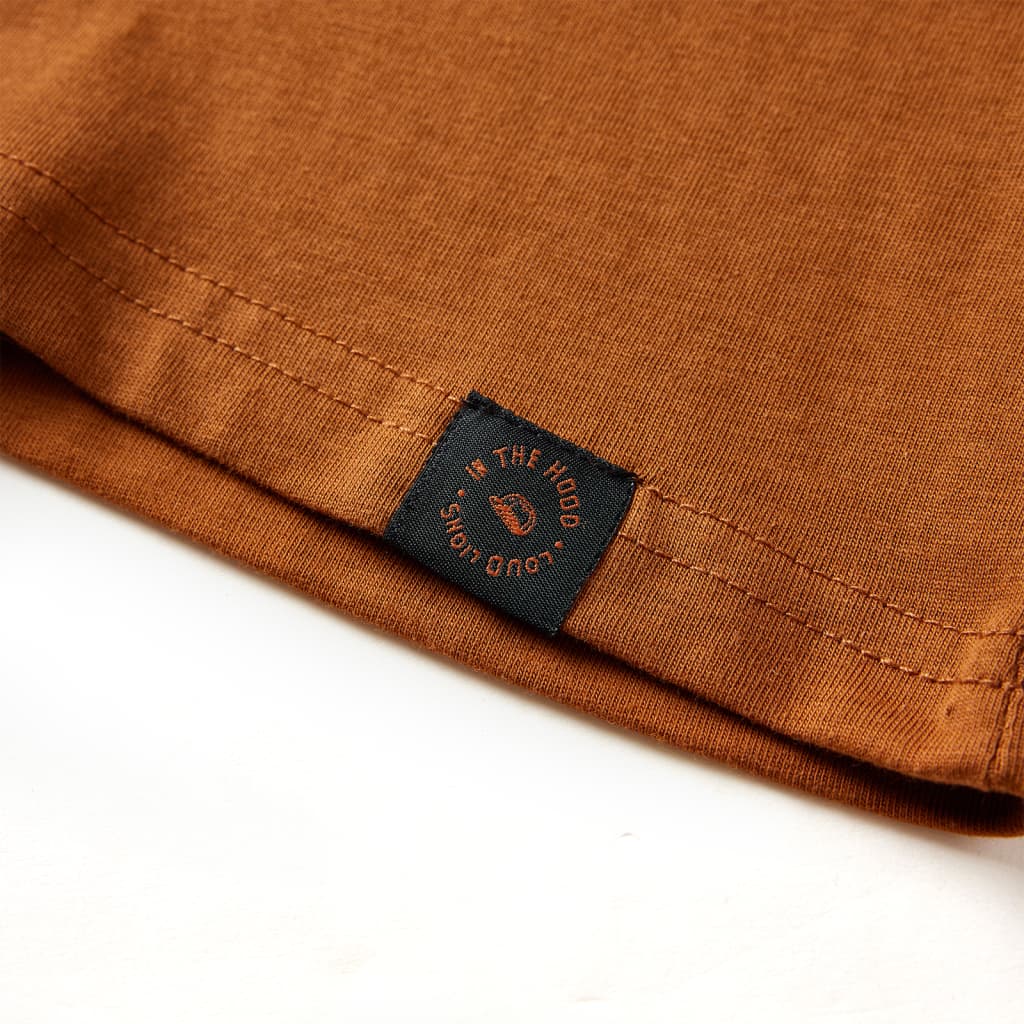 Kindershirt met lange mouwen 104 cognackleurig is nu te koop bij PeponiXL, paradijselijk wonen!