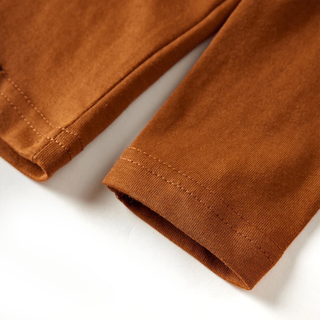 Kindershirt met lange mouwen 116 cognackleurig is nu te koop bij PeponiXL, paradijselijk wonen!