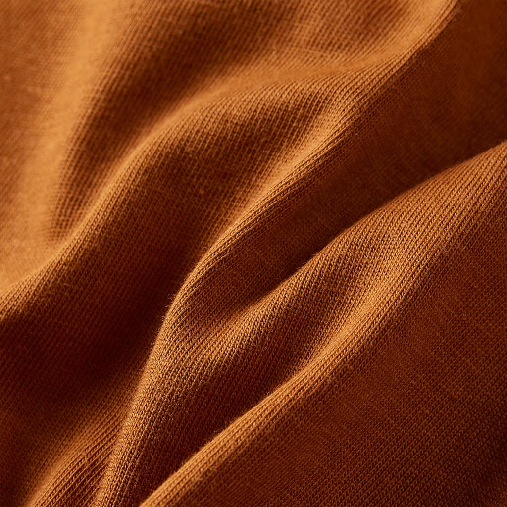 Kindershirt met lange mouwen 116 cognackleurig is nu te koop bij PeponiXL, paradijselijk wonen!