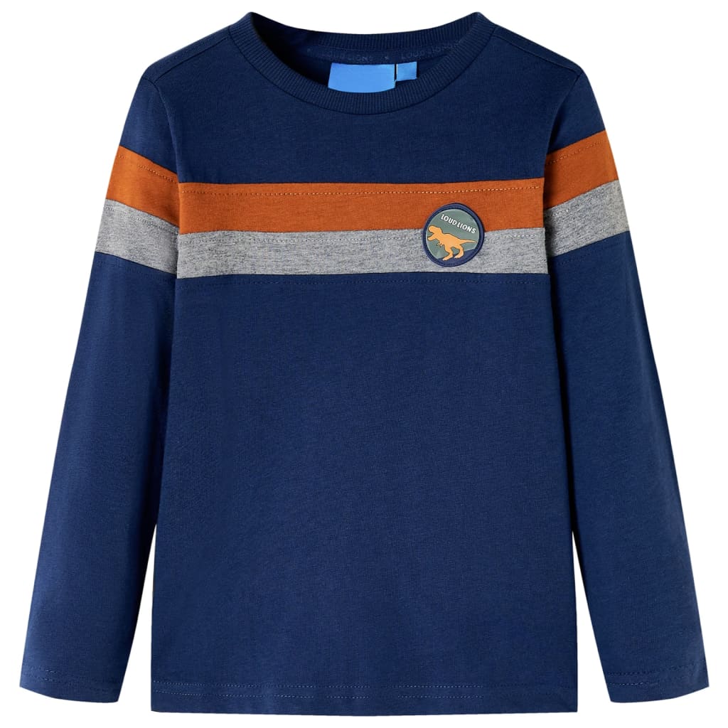Kindershirt met lange mouwen 116 marineblauw is nu te koop bij PeponiXL, paradijselijk wonen!