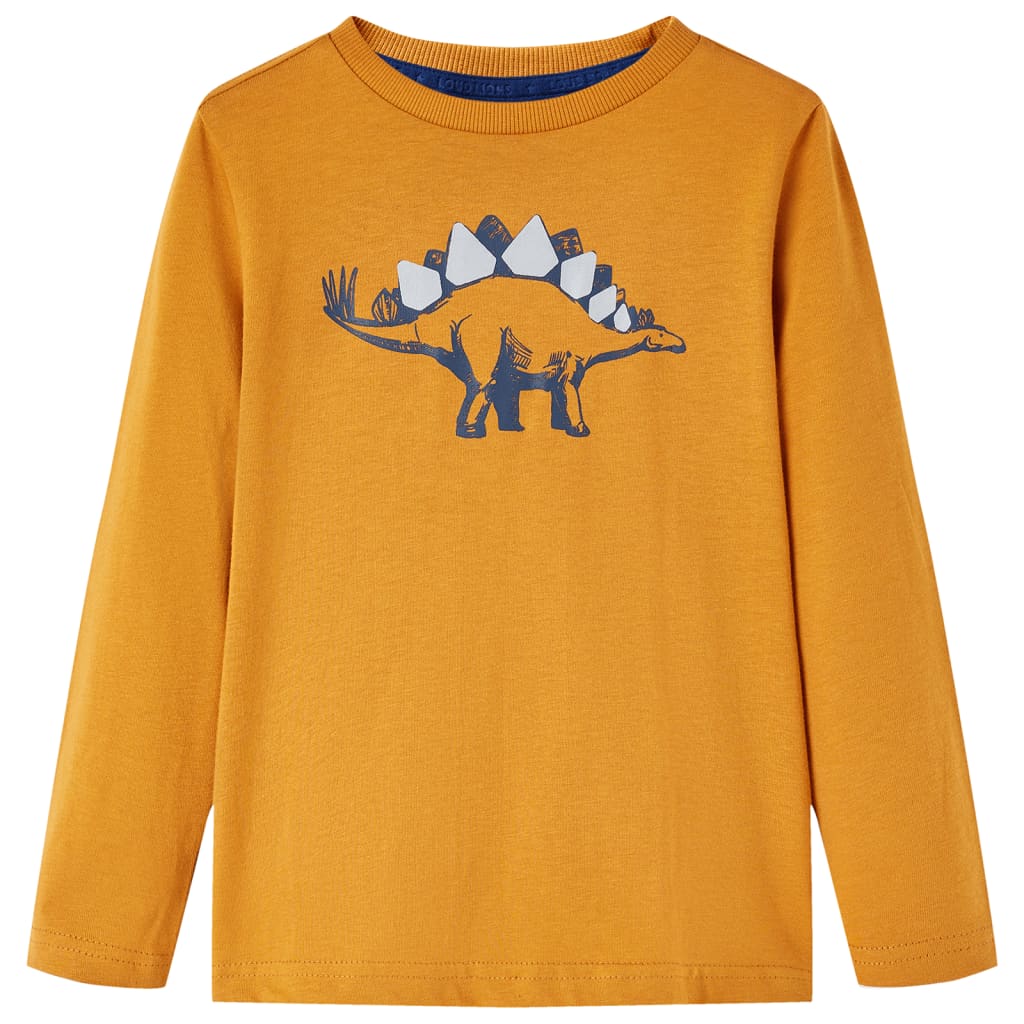 Kindershirt met lange mouwen 92 donkerokerkleurig is nu te koop bij PeponiXL, paradijselijk wonen!