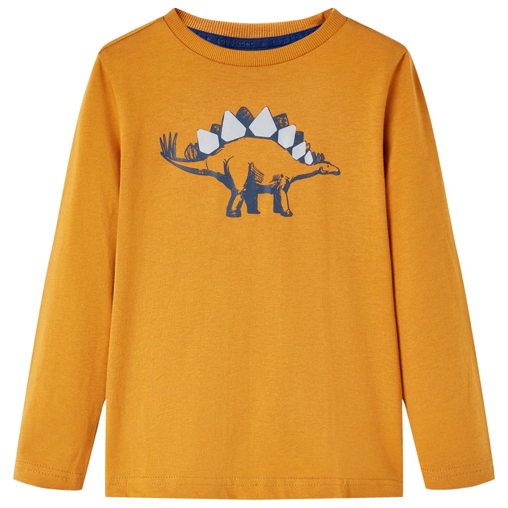 Kindershirt met lange mouwen 104 donkerokerkleurig is nu te koop bij PeponiXL, paradijselijk wonen!