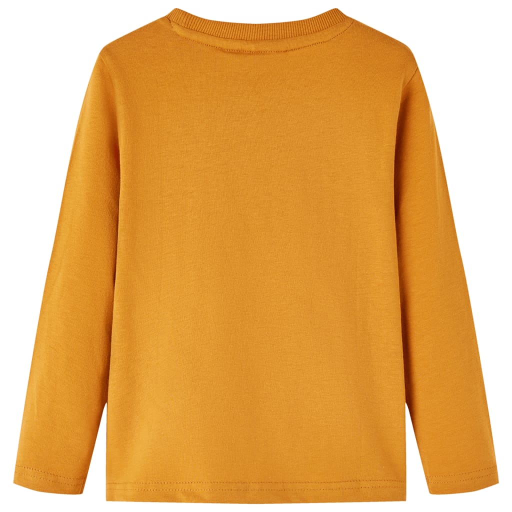 Kindershirt met lange mouwen 104 donkerokerkleurig is nu te koop bij PeponiXL, paradijselijk wonen!