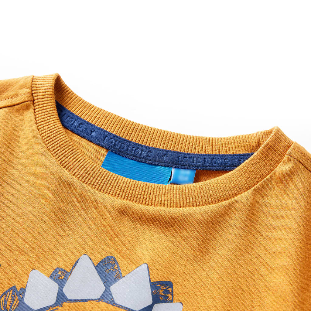Kindershirt met lange mouwen 104 donkerokerkleurig is nu te koop bij PeponiXL, paradijselijk wonen!