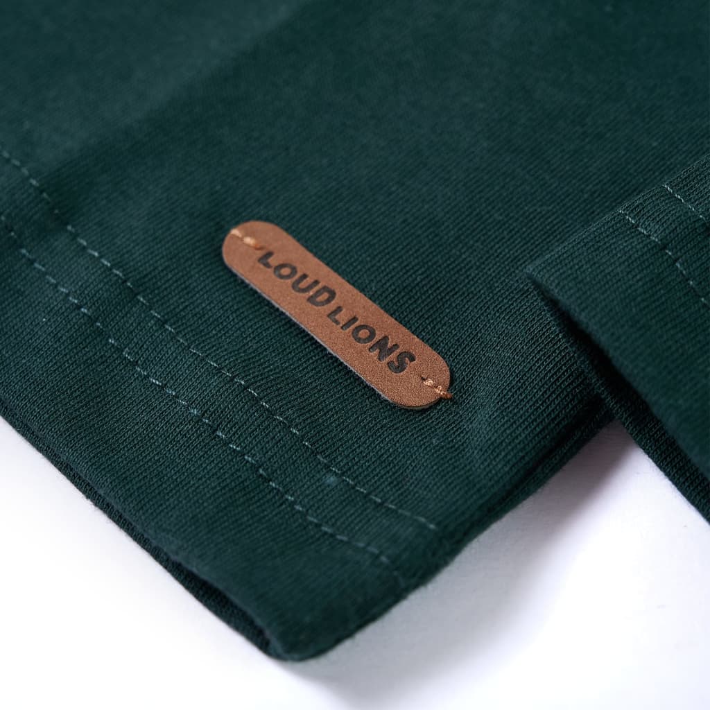 Kindershirt met lange mouwen 104 donkergroen is nu te koop bij PeponiXL, paradijselijk wonen!