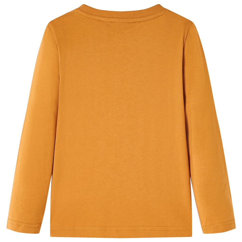 Kindershirt met lange mouwen 116 donkerokerkleurig is nu te koop bij PeponiXL, paradijselijk wonen!