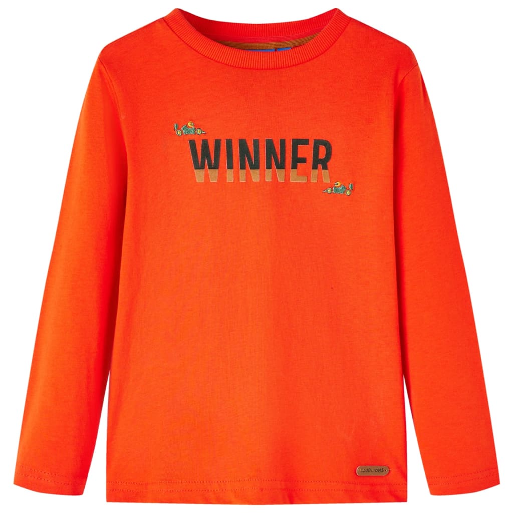 Kindershirt met lange mouwen 128 felroranje is nu te koop bij PeponiXL, paradijselijk wonen!