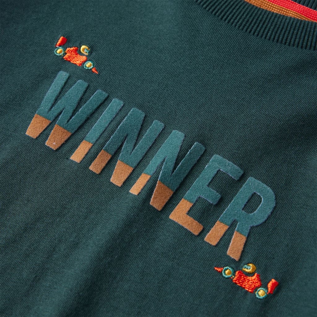 Kindershirt met lange mouwen 104 donkergroen is nu te koop bij PeponiXL, paradijselijk wonen!