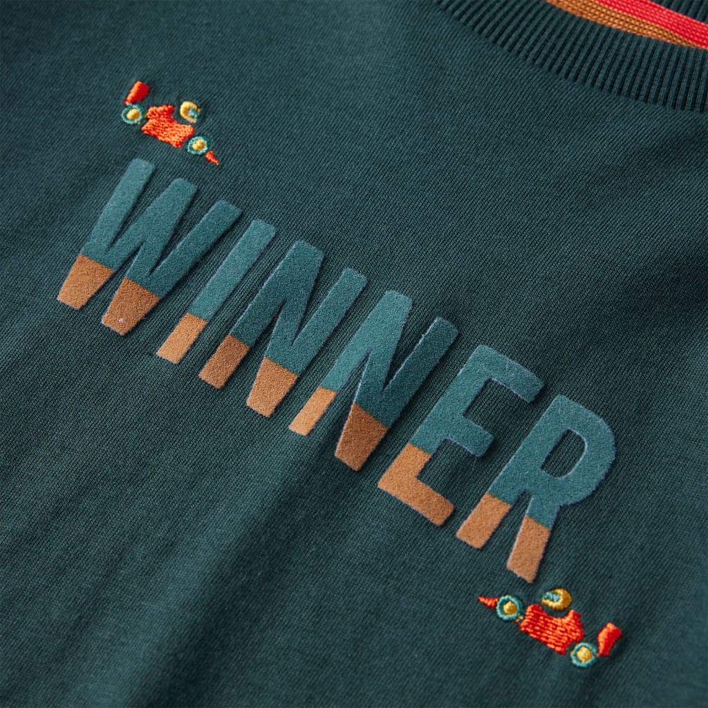 Kindershirt met lange mouwen 116 donkergroen is nu te koop bij PeponiXL, paradijselijk wonen!