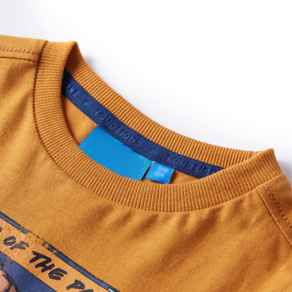 Kindershirt met lange mouwen 104 donkerokerkleurig is nu te koop bij PeponiXL, paradijselijk wonen!