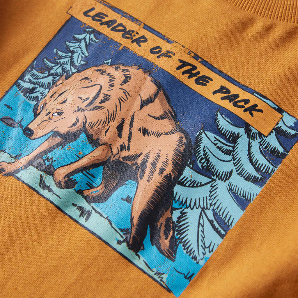 Kindershirt met lange mouwen 104 donkerokerkleurig is nu te koop bij PeponiXL, paradijselijk wonen!