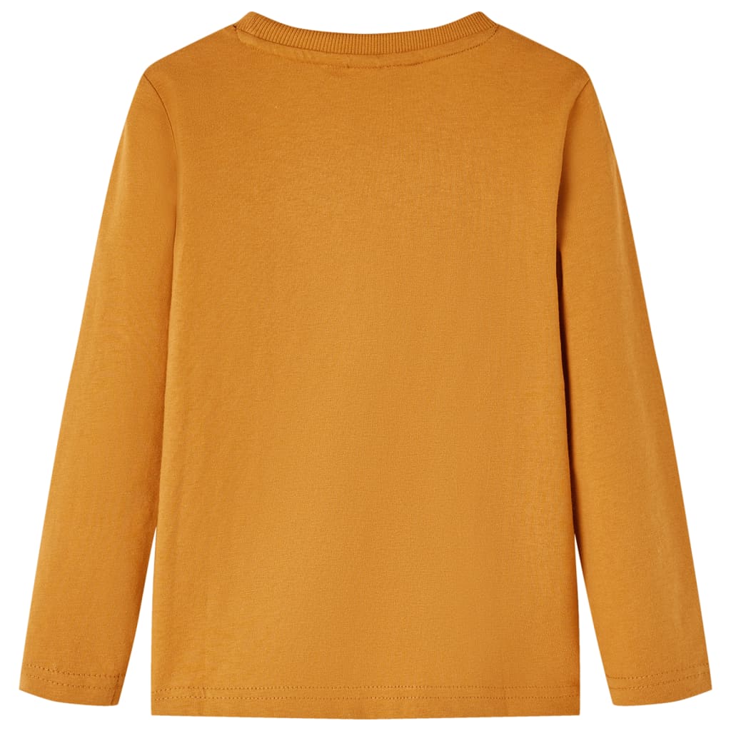 Kindershirt met lange mouwen 128 donkerokerkleurig is nu te koop bij PeponiXL, paradijselijk wonen!
