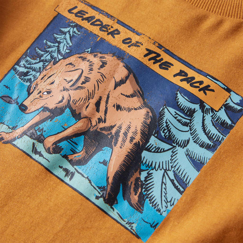 Kindershirt met lange mouwen 128 donkerokerkleurig is nu te koop bij PeponiXL, paradijselijk wonen!