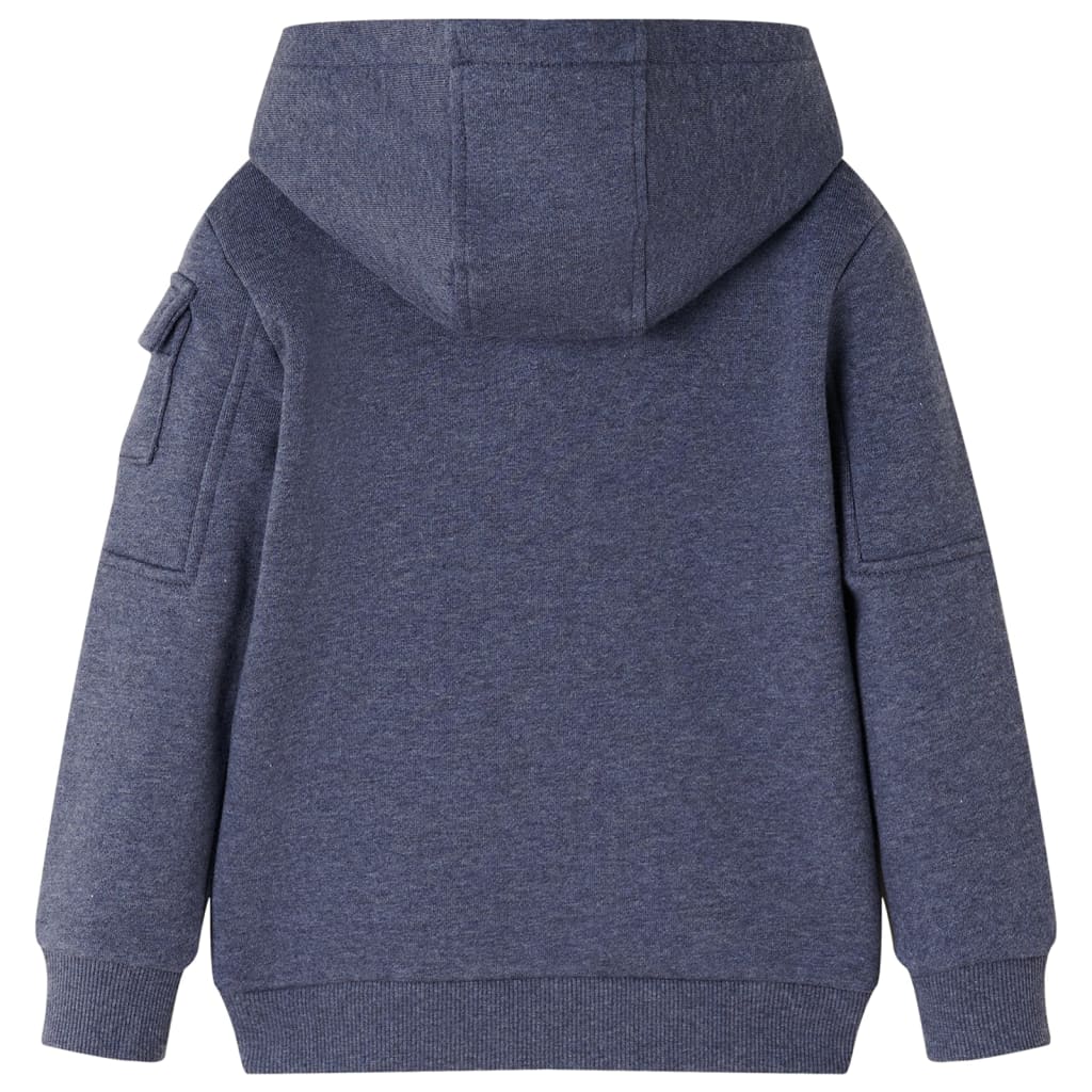 Kindervest met capuchon en rits 92 gemêleerd donkerblauw is nu te koop bij PeponiXL, paradijselijk wonen!