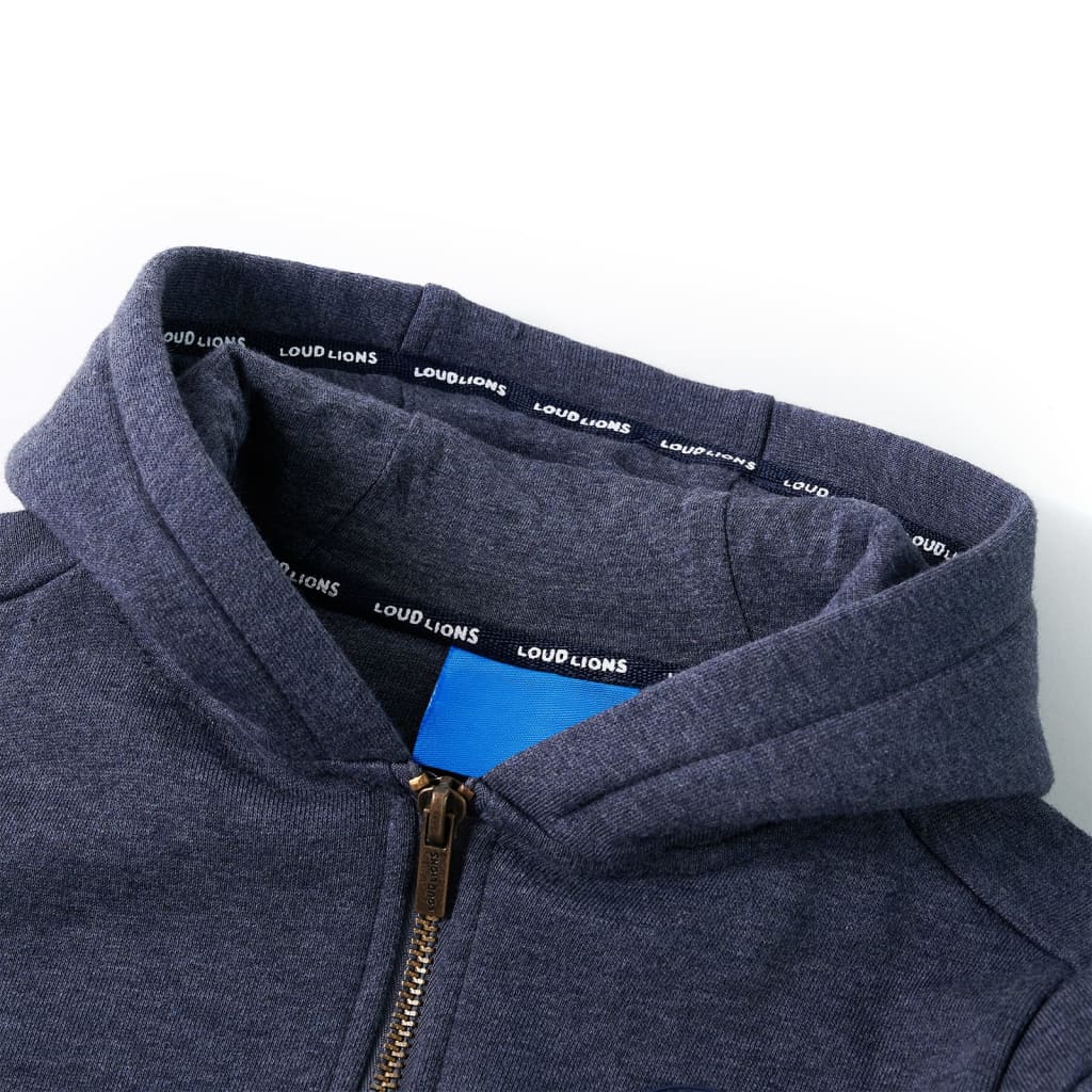 Kindervest met capuchon en rits 92 gemêleerd donkerblauw is nu te koop bij PeponiXL, paradijselijk wonen!