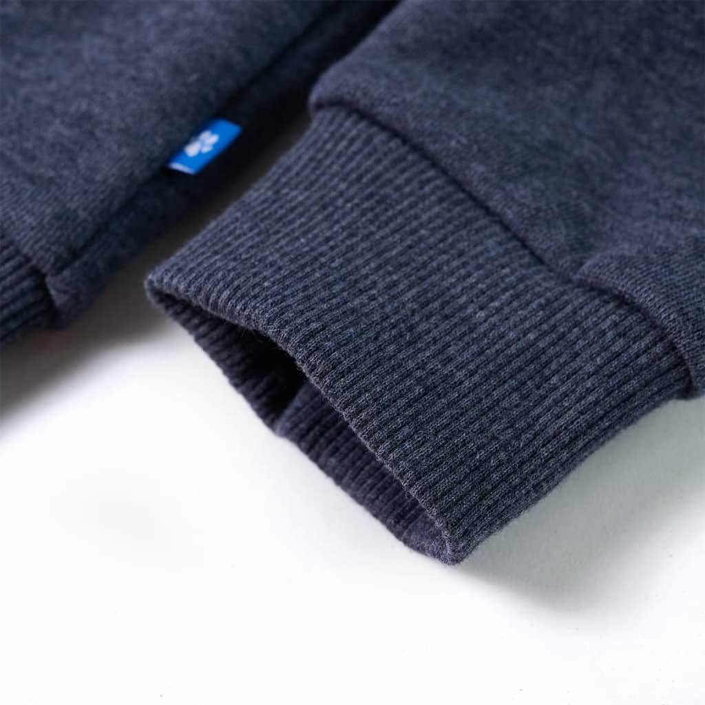 Kindervest met capuchon en rits 128 gemêleerd donkerblauw is nu te koop bij PeponiXL, paradijselijk wonen!