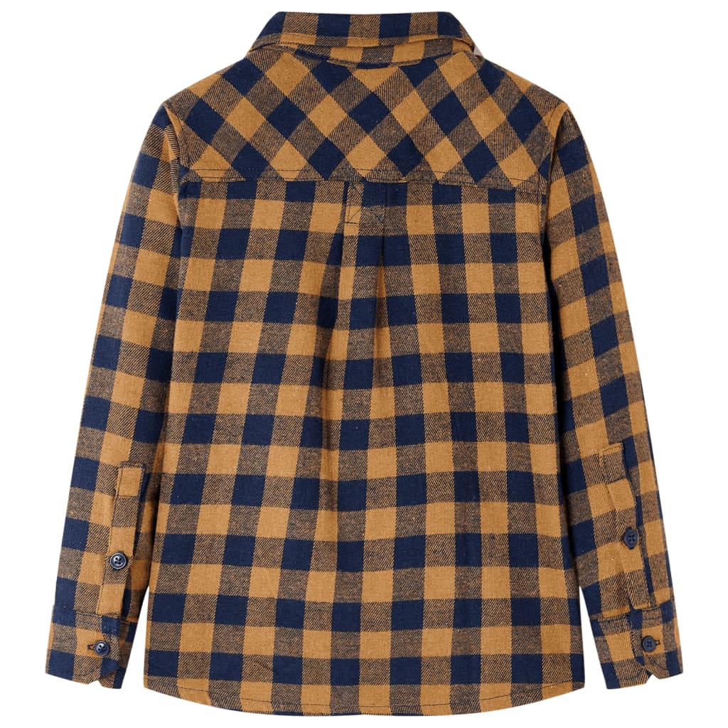 Kinderoverhemd geruit 116 cognackleurig en blauw is nu te koop bij PeponiXL, paradijselijk wonen!