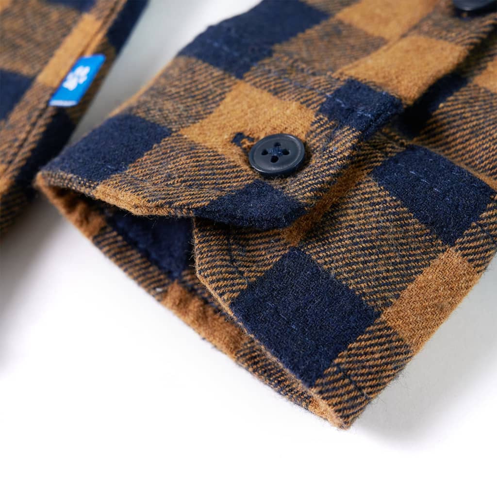 Kinderoverhemd geruit 116 cognackleurig en blauw is nu te koop bij PeponiXL, paradijselijk wonen!