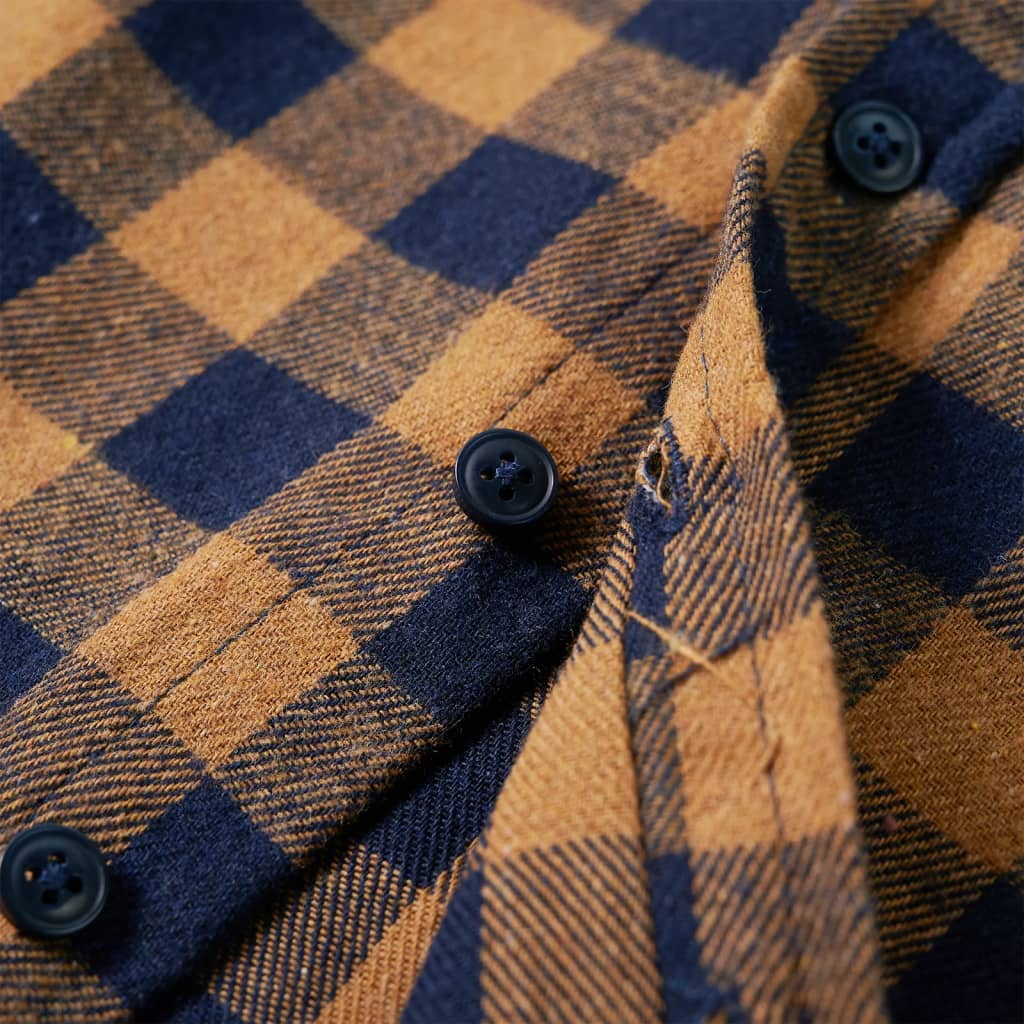 Kinderoverhemd geruit 116 cognackleurig en blauw is nu te koop bij PeponiXL, paradijselijk wonen!