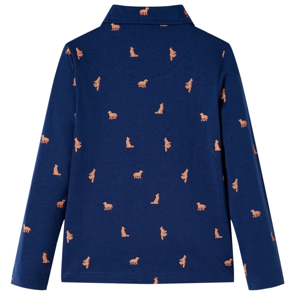 Kindershirt 104 marineblauw is nu te koop bij PeponiXL, paradijselijk wonen!