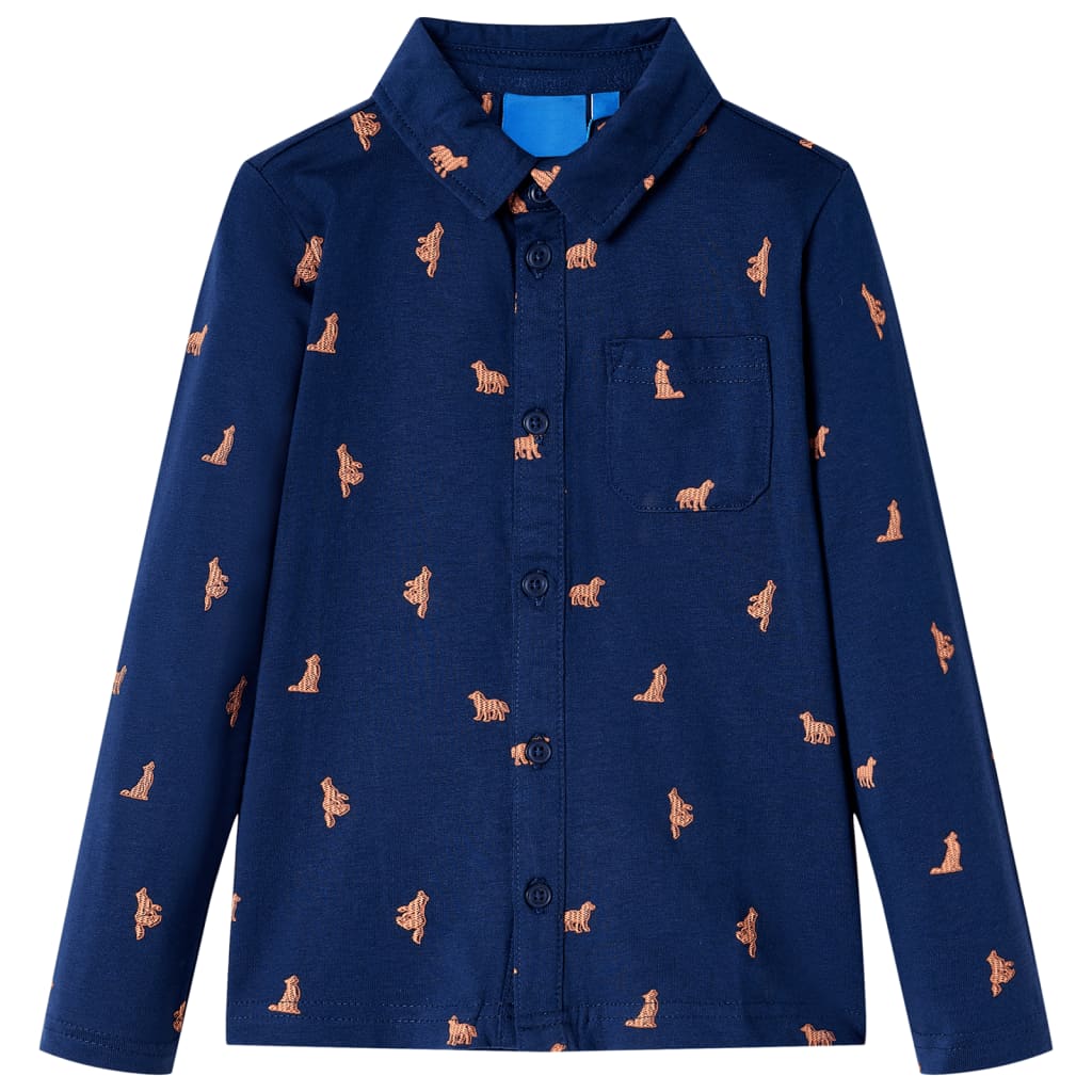 Kindershirt 116 marineblauw is nu te koop bij PeponiXL, paradijselijk wonen!