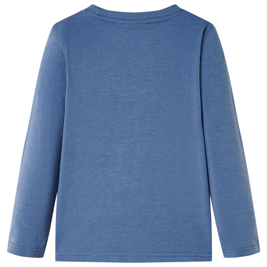 Kindershirt met lange mouwen 128 gemêleerd blauw is nu te koop bij PeponiXL, paradijselijk wonen!