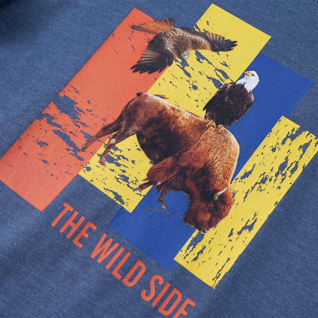 Kindershirt met lange mouwen 128 gemêleerd blauw is nu te koop bij PeponiXL, paradijselijk wonen!