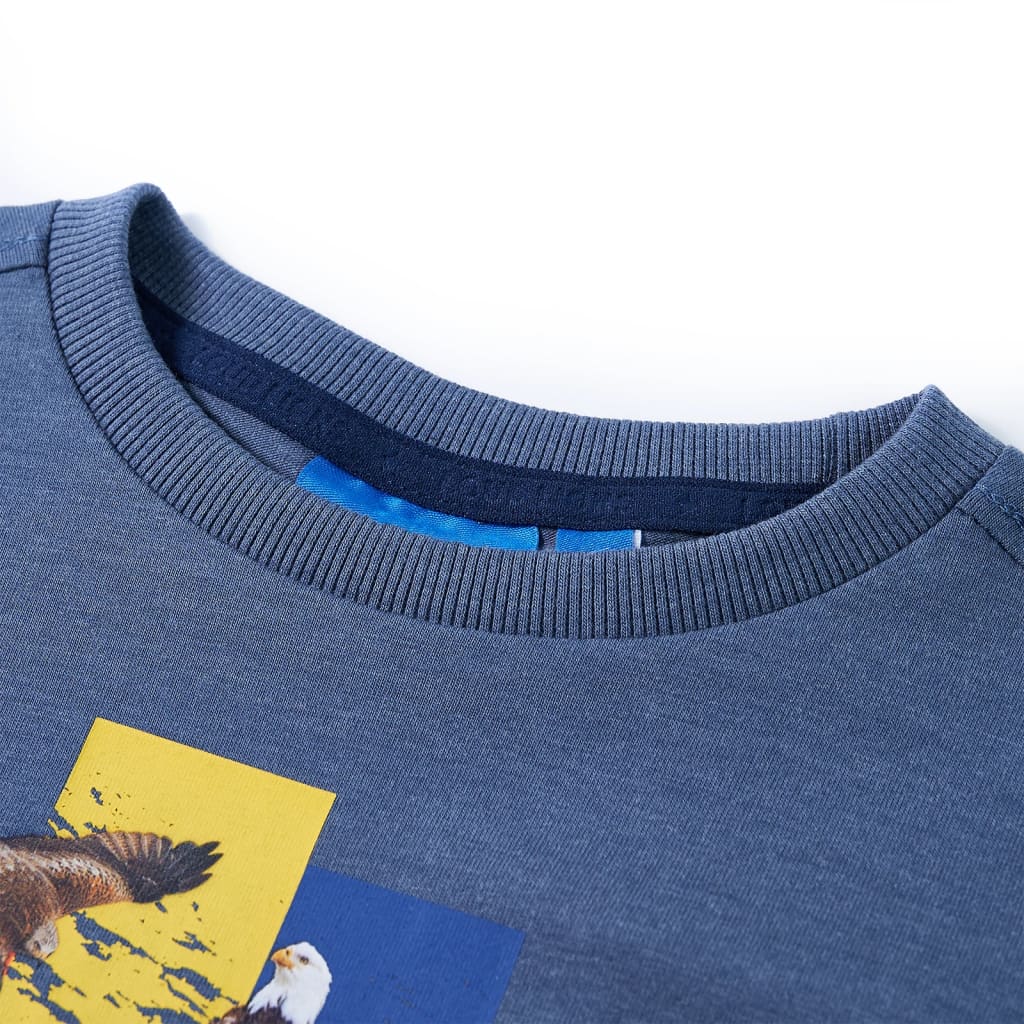 Kindershirt met lange mouwen 140 gemêleerd blauw is nu te koop bij PeponiXL, paradijselijk wonen!