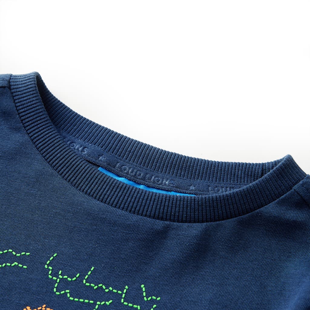 Kindershirt met lange mouwen 116 marineblauw is nu te koop bij PeponiXL, paradijselijk wonen!