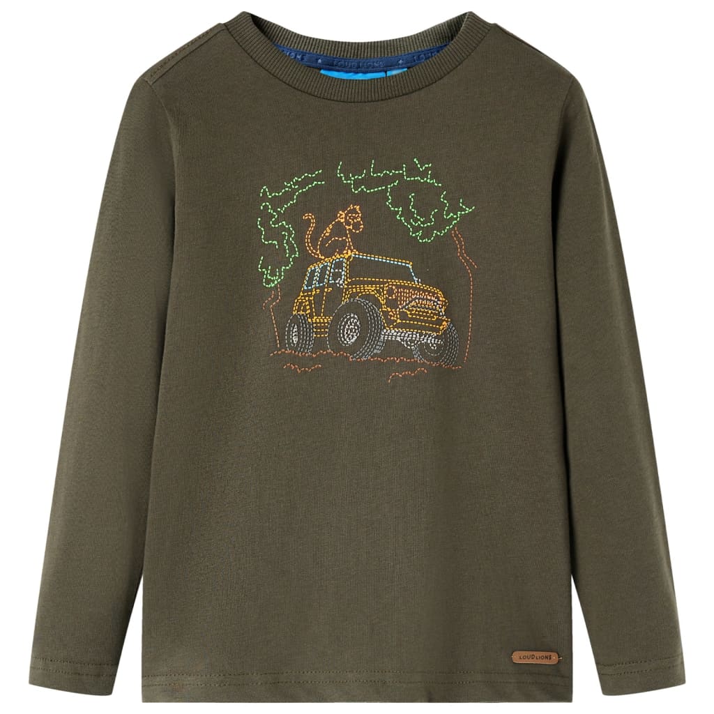 Kindershirt met lange mouwen 92 kakikleurig is nu te koop bij PeponiXL, paradijselijk wonen!