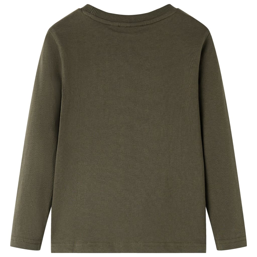 Kindershirt met lange mouwen 92 kakikleurig is nu te koop bij PeponiXL, paradijselijk wonen!