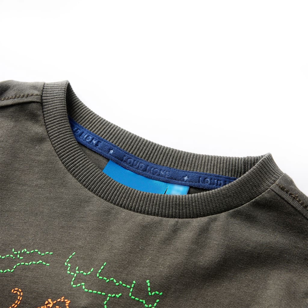 Kindershirt met lange mouwen 92 kakikleurig is nu te koop bij PeponiXL, paradijselijk wonen!