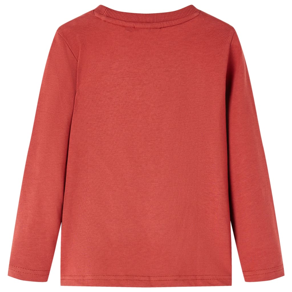 Kindershirt met lange mouwen 92 roodbruin is nu te koop bij PeponiXL, paradijselijk wonen!