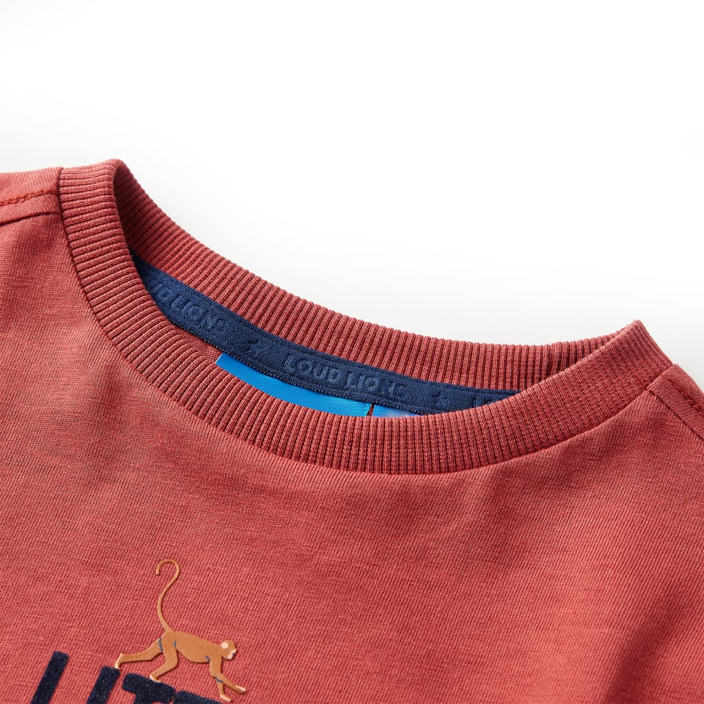 Kindershirt met lange mouwen 92 roodbruin is nu te koop bij PeponiXL, paradijselijk wonen!