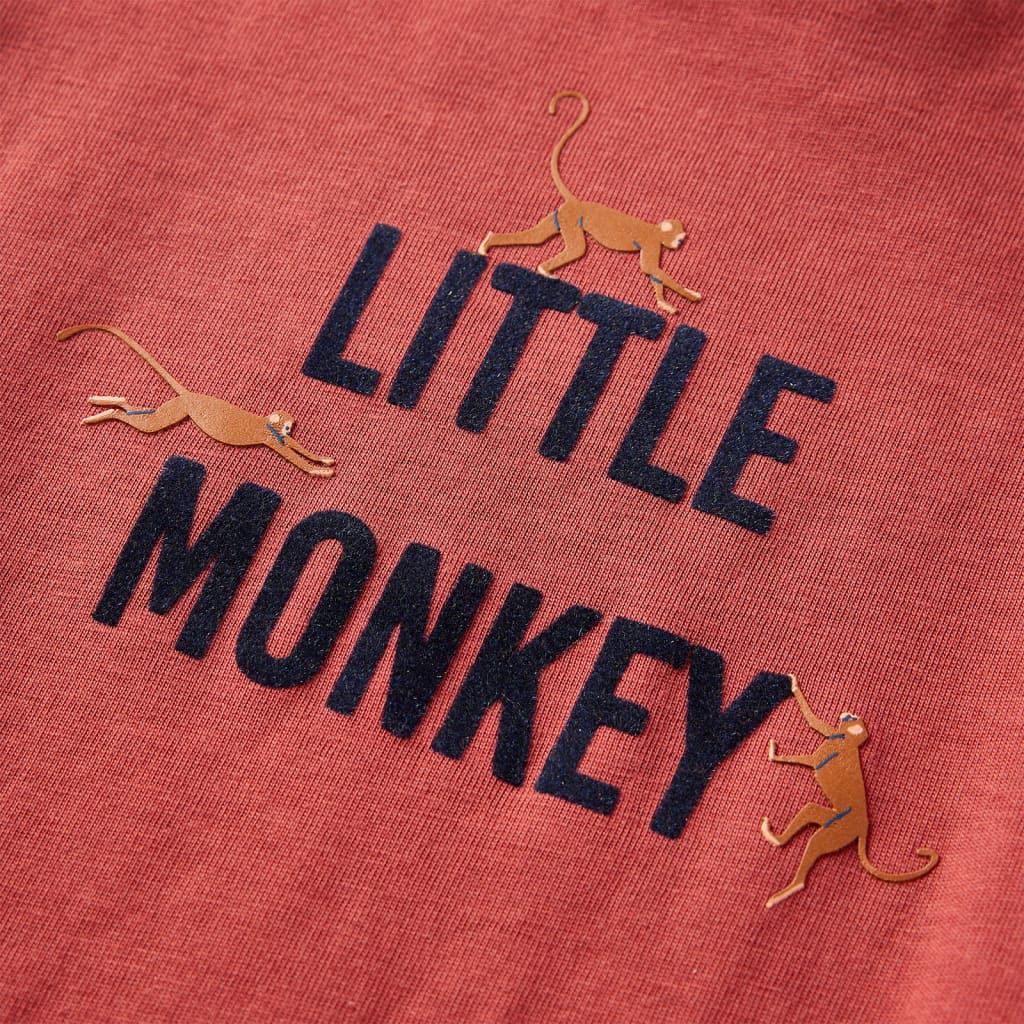 Kindershirt met lange mouwen 92 roodbruin is nu te koop bij PeponiXL, paradijselijk wonen!