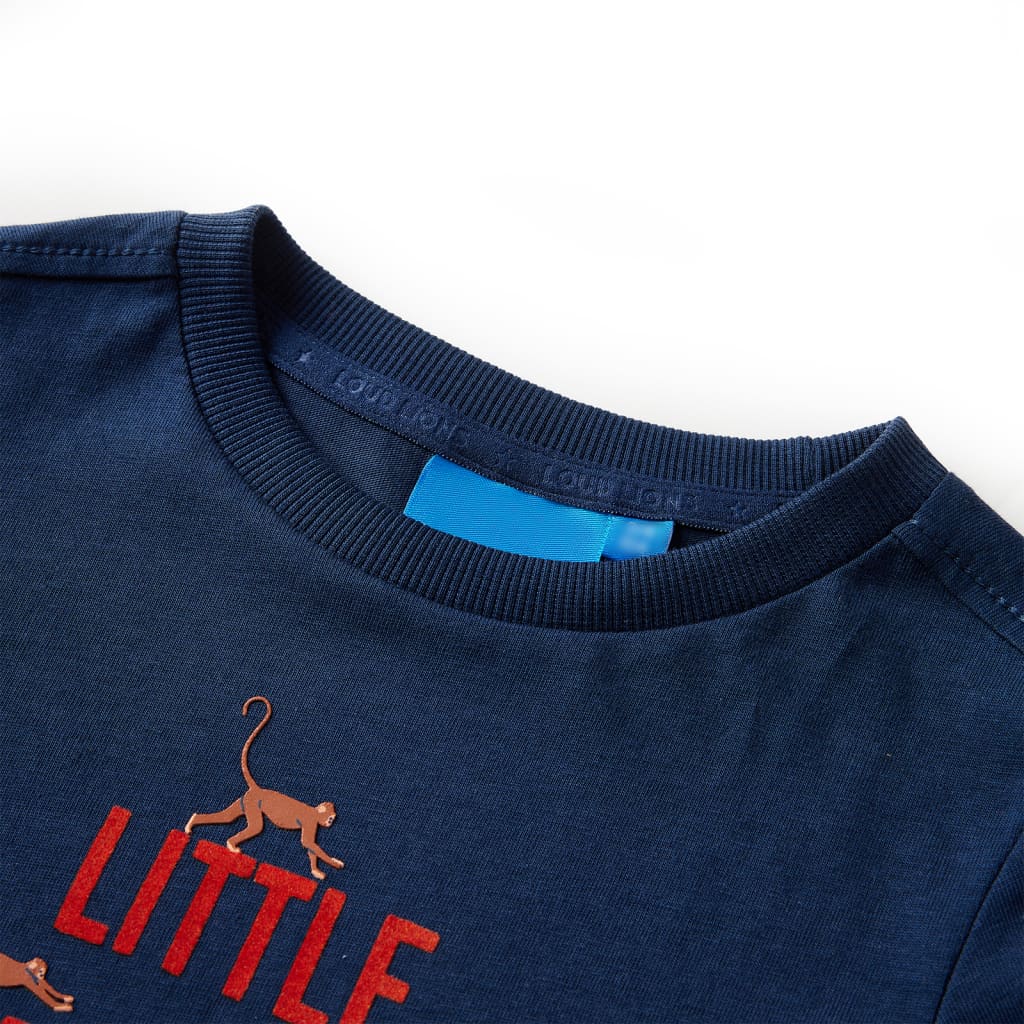 Kindershirt met lange mouwen 116 marineblauw is nu te koop bij PeponiXL, paradijselijk wonen!