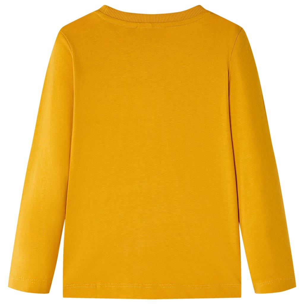 Kindershirt met lange mouwen 116 okerkleurig is nu te koop bij PeponiXL, paradijselijk wonen!