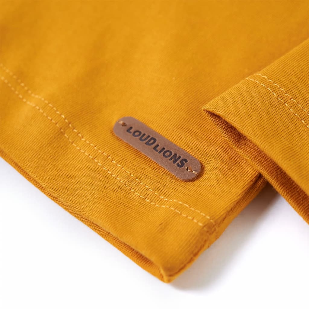 Kindershirt met lange mouwen 128 okerkleurig is nu te koop bij PeponiXL, paradijselijk wonen!