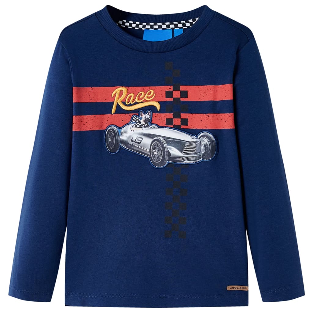 Kindershirt met lange mouwen 116 marineblauw is nu te koop bij PeponiXL, paradijselijk wonen!