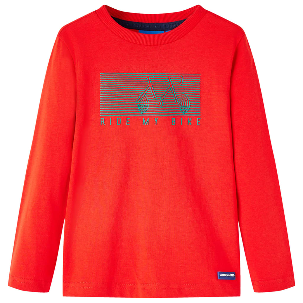 Kindershirt met lange mouwen 128 rood is nu te koop bij PeponiXL, paradijselijk wonen!