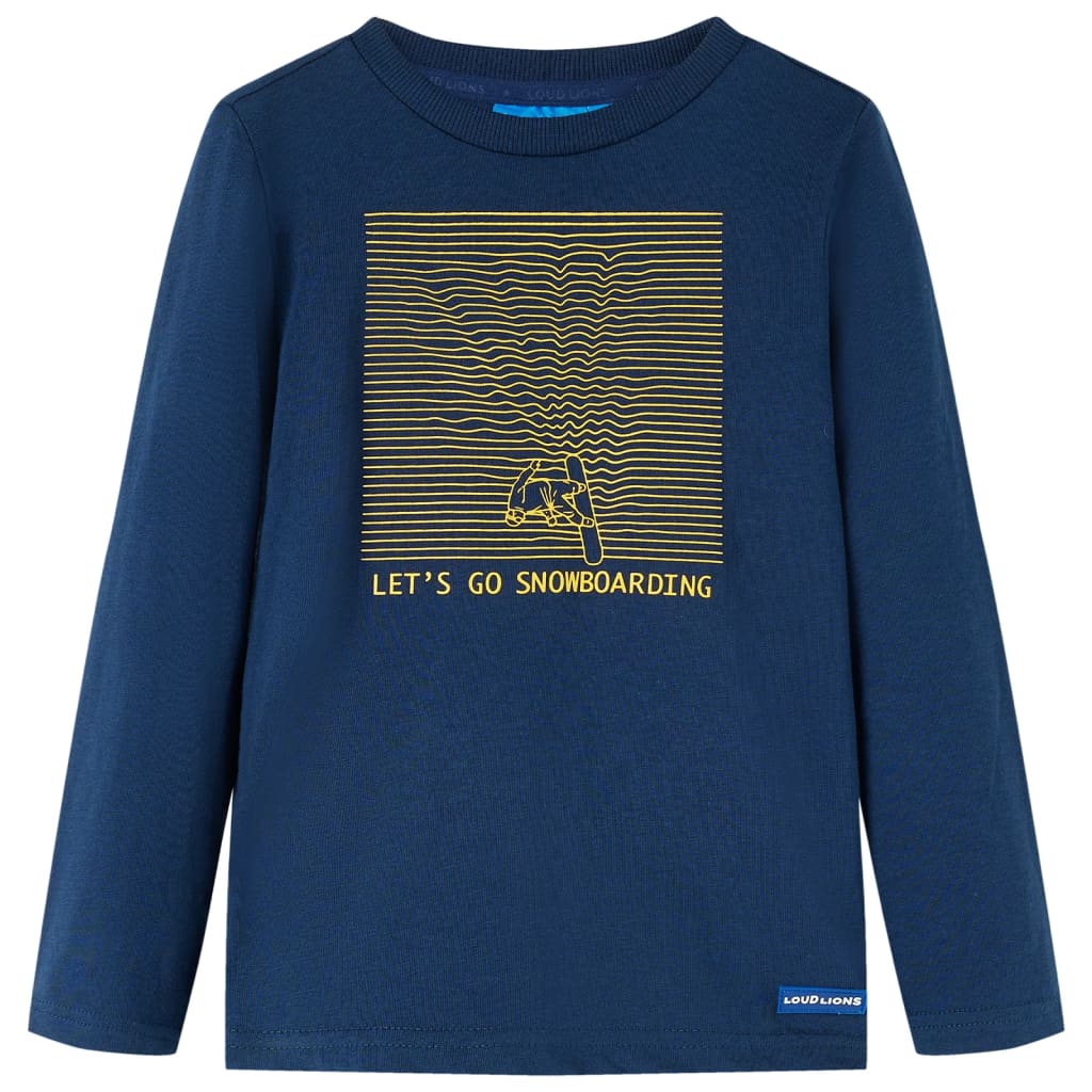 Kindershirt met lange mouwen 128 marineblauw is nu te koop bij PeponiXL, paradijselijk wonen!