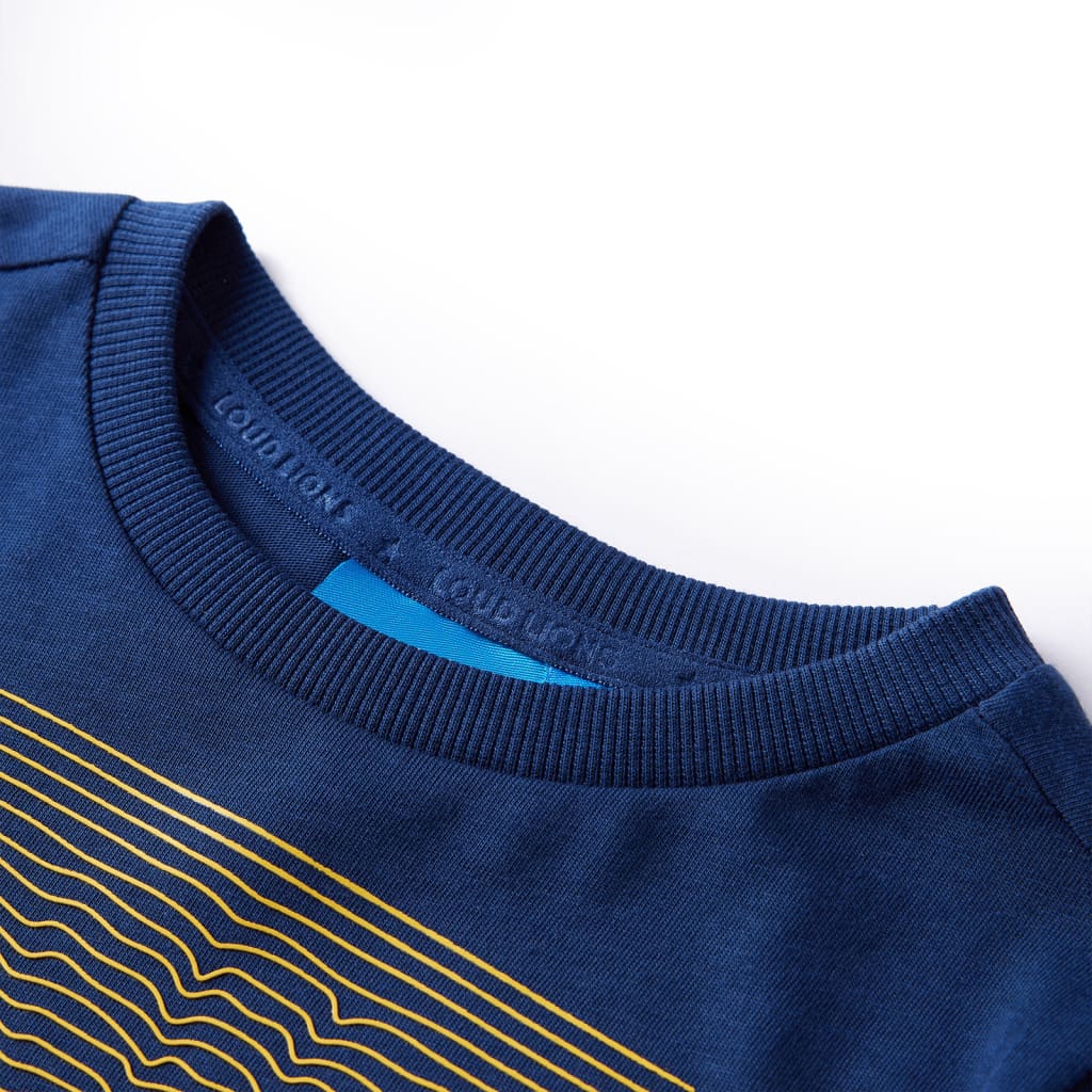 Kindershirt met lange mouwen 128 marineblauw is nu te koop bij PeponiXL, paradijselijk wonen!