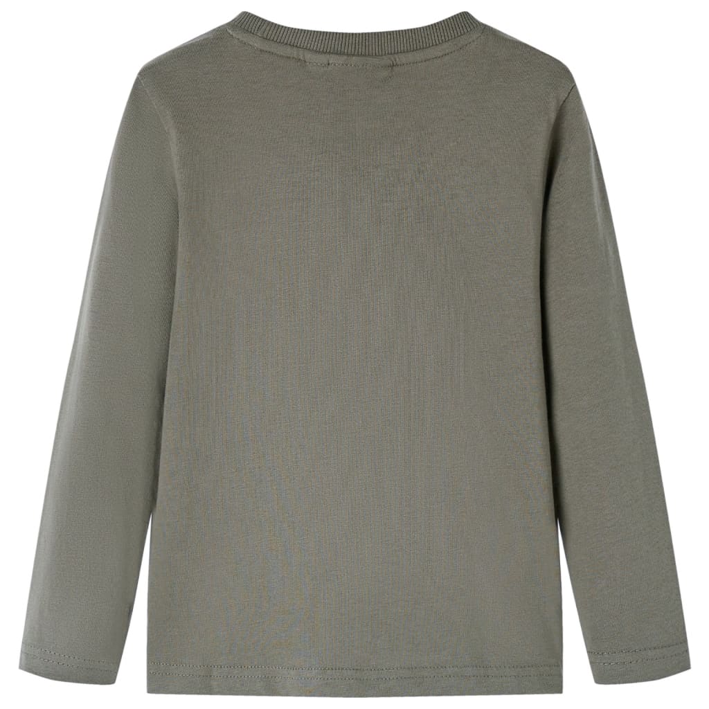 Kindershirt met lange mouwen 104 kakikleurig is nu te koop bij PeponiXL, paradijselijk wonen!
