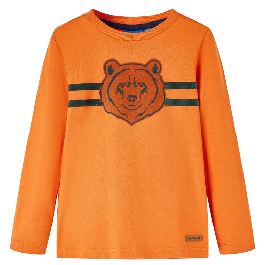 Kindershirt met lange mouwen 92 donkeroranje is nu te koop bij PeponiXL, paradijselijk wonen!