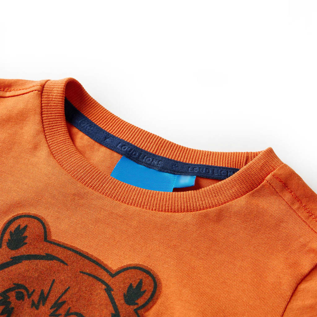 Kindershirt met lange mouwen 104 donkeroranje is nu te koop bij PeponiXL, paradijselijk wonen!